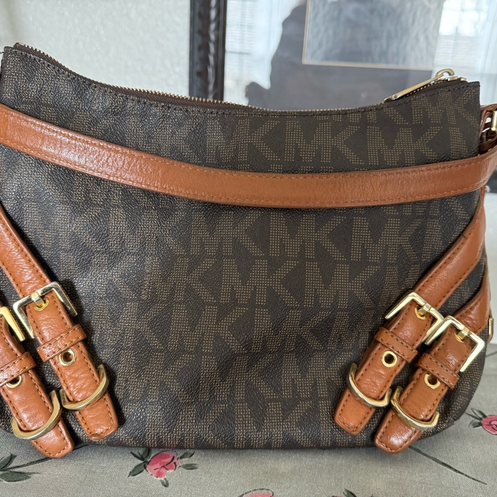 Michael Kors Brown and Tan Crossbody Bag